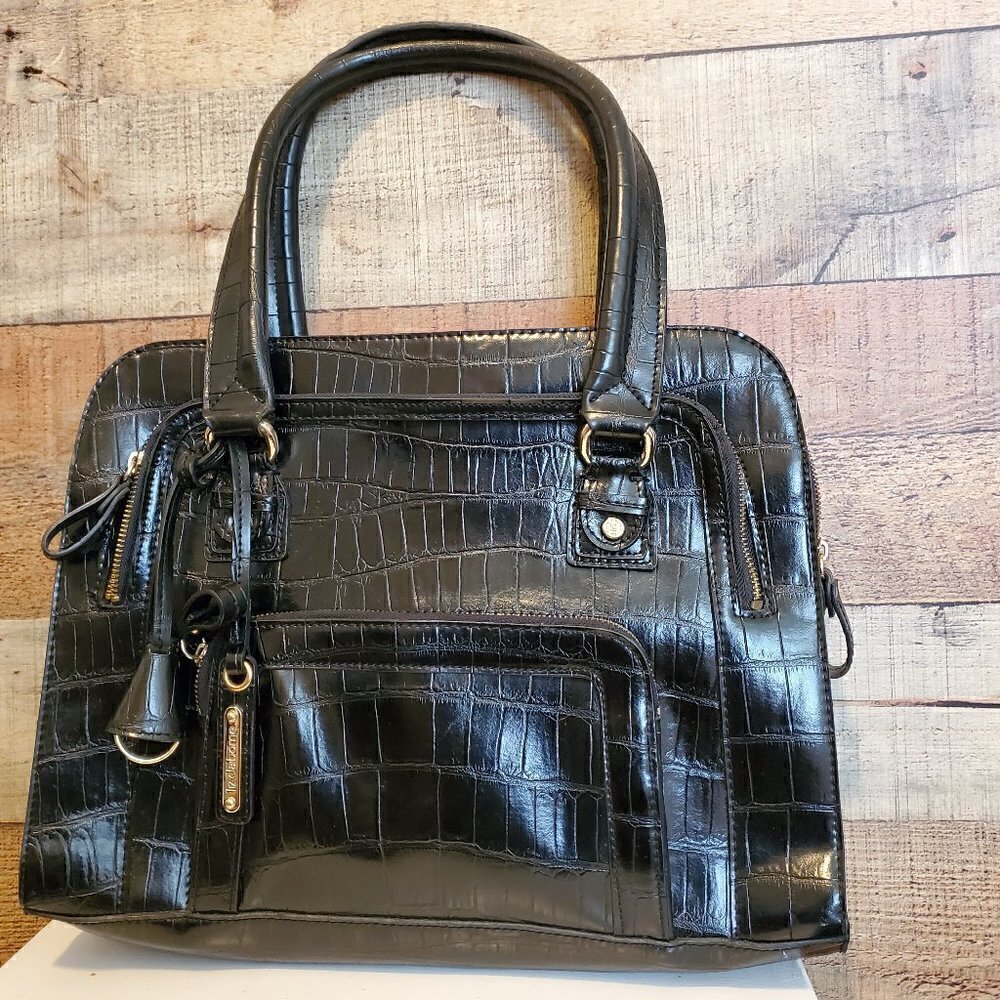 LIZ CLAIBORNE CROC PRINT HANDBAG